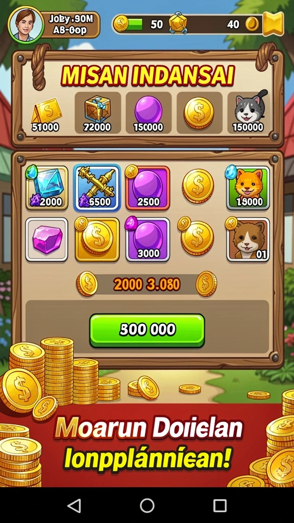 Tampilan fitur bonus yang menarik dan interaktif.
