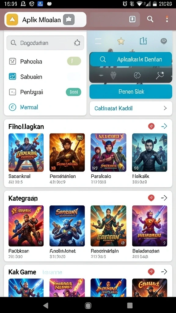 Menampilkan karakter utama yang siap berpetualang.