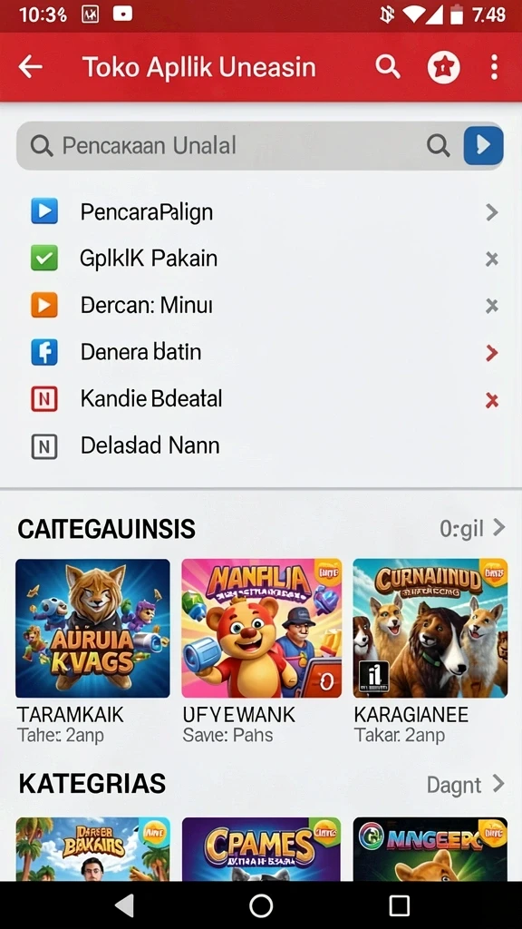Tampilan menu utama yang menarik.